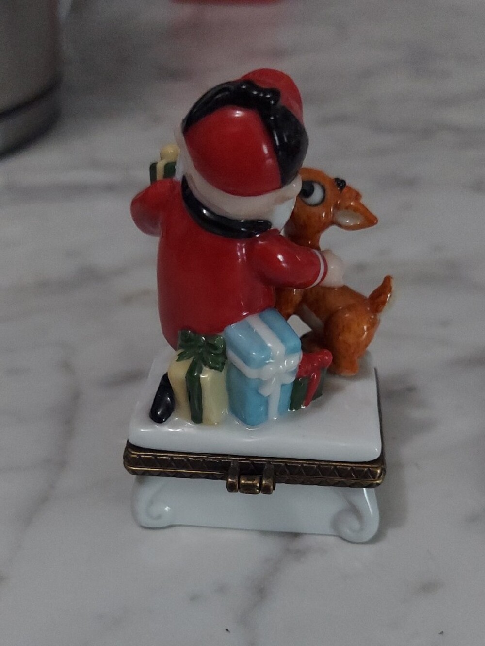 The Rudolph Co. Santa & Rudolph Ceramic Trinket Box - Picture 4 of 8